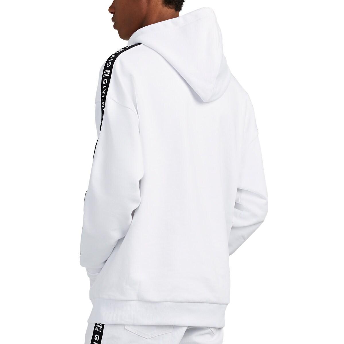 Givenchy Logo-detailed Cotton Hoodie in White for Men - Lyst