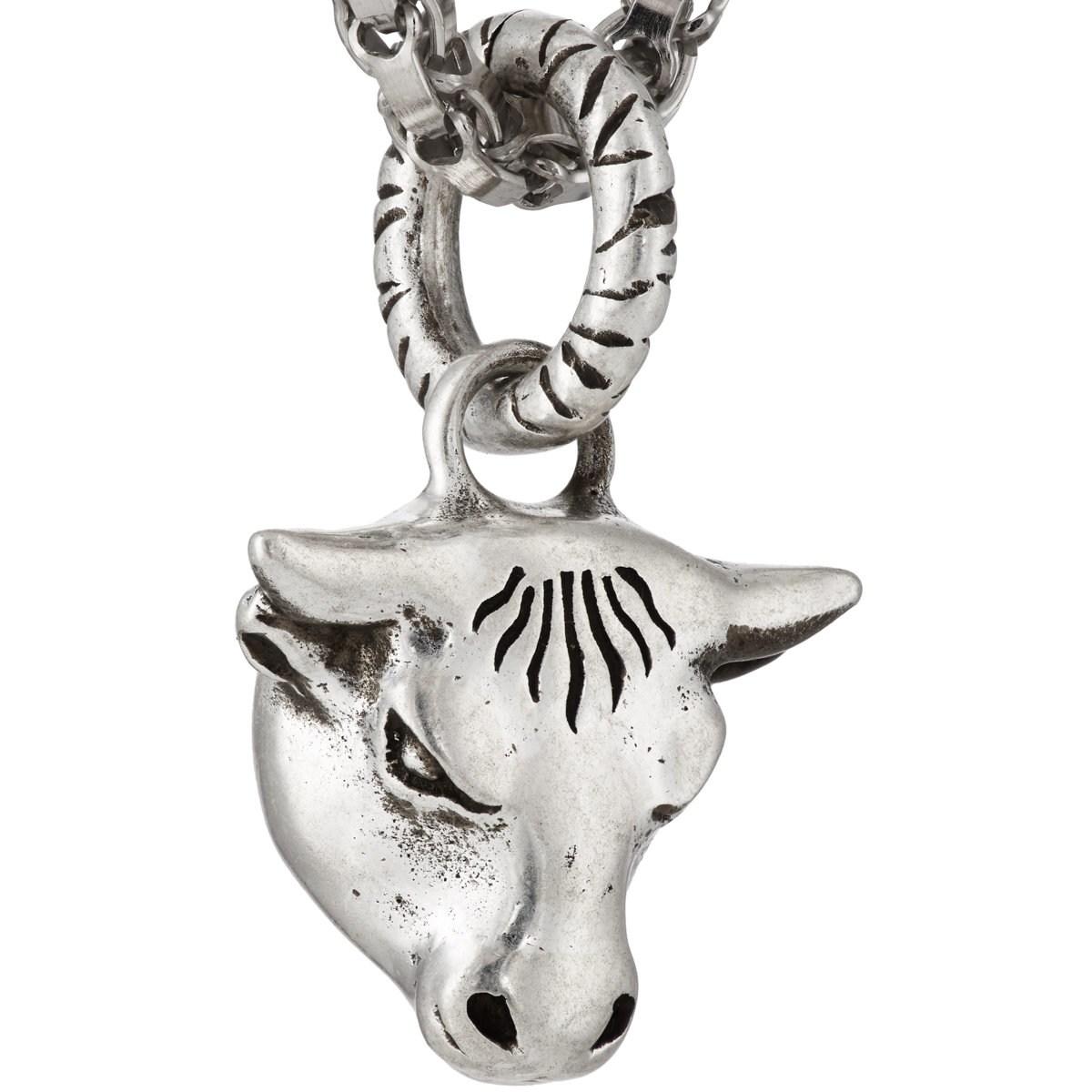 Gucci Anger Forest Bull-head Pendant Necklace in Silver ...