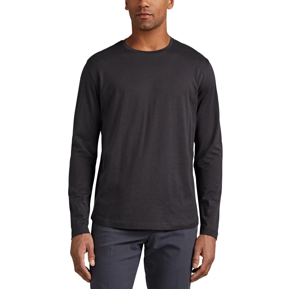 Loro Piana Cotton Jersey Long-sleeve T-shirt in Black for Men - Lyst