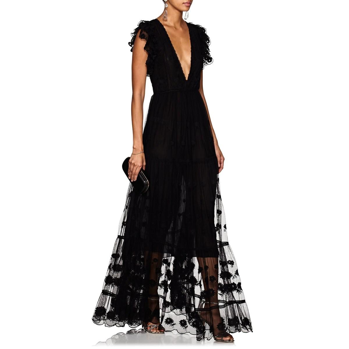 ulla johnson fifi embroidered tulle maxi dress