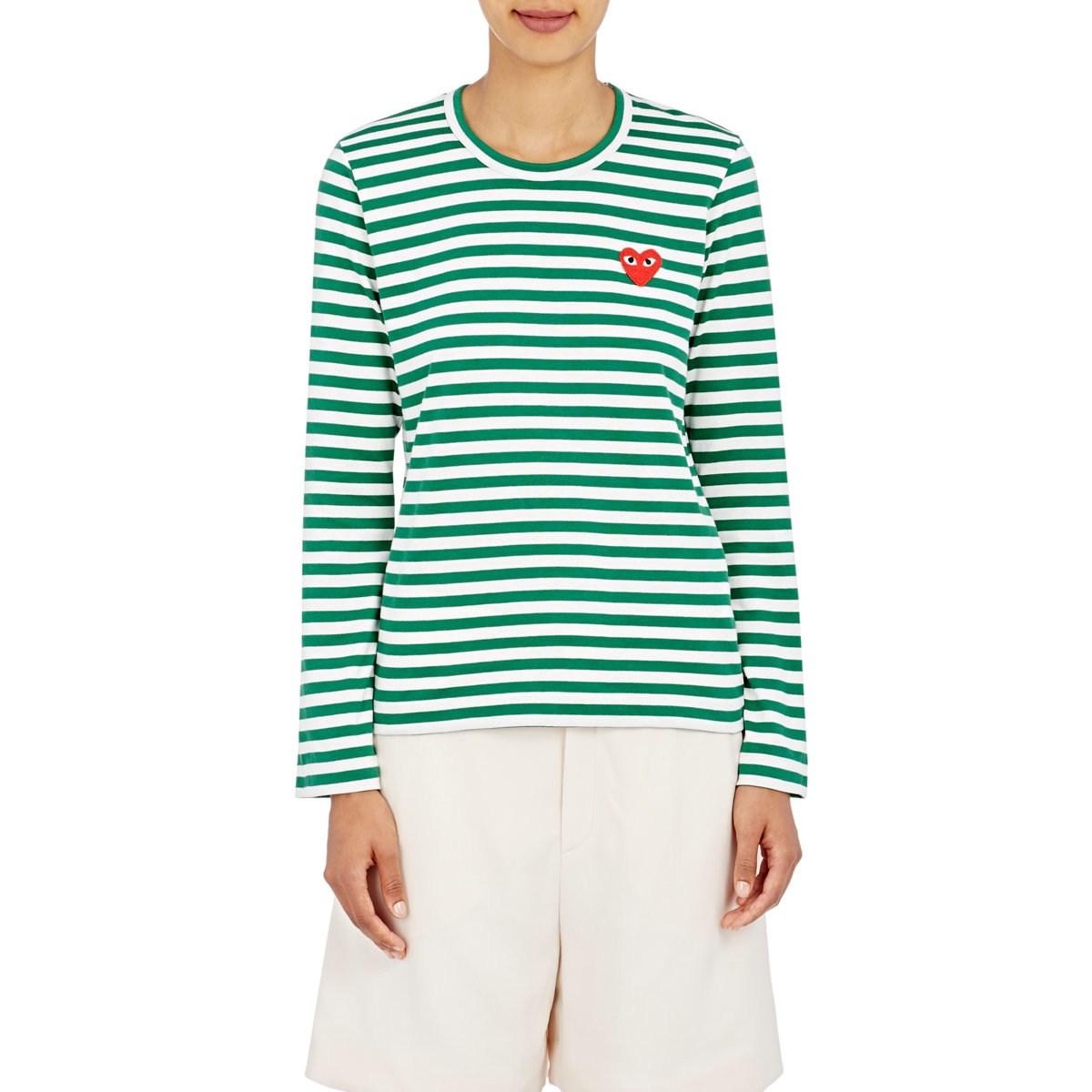 comme des garcons play green stripe