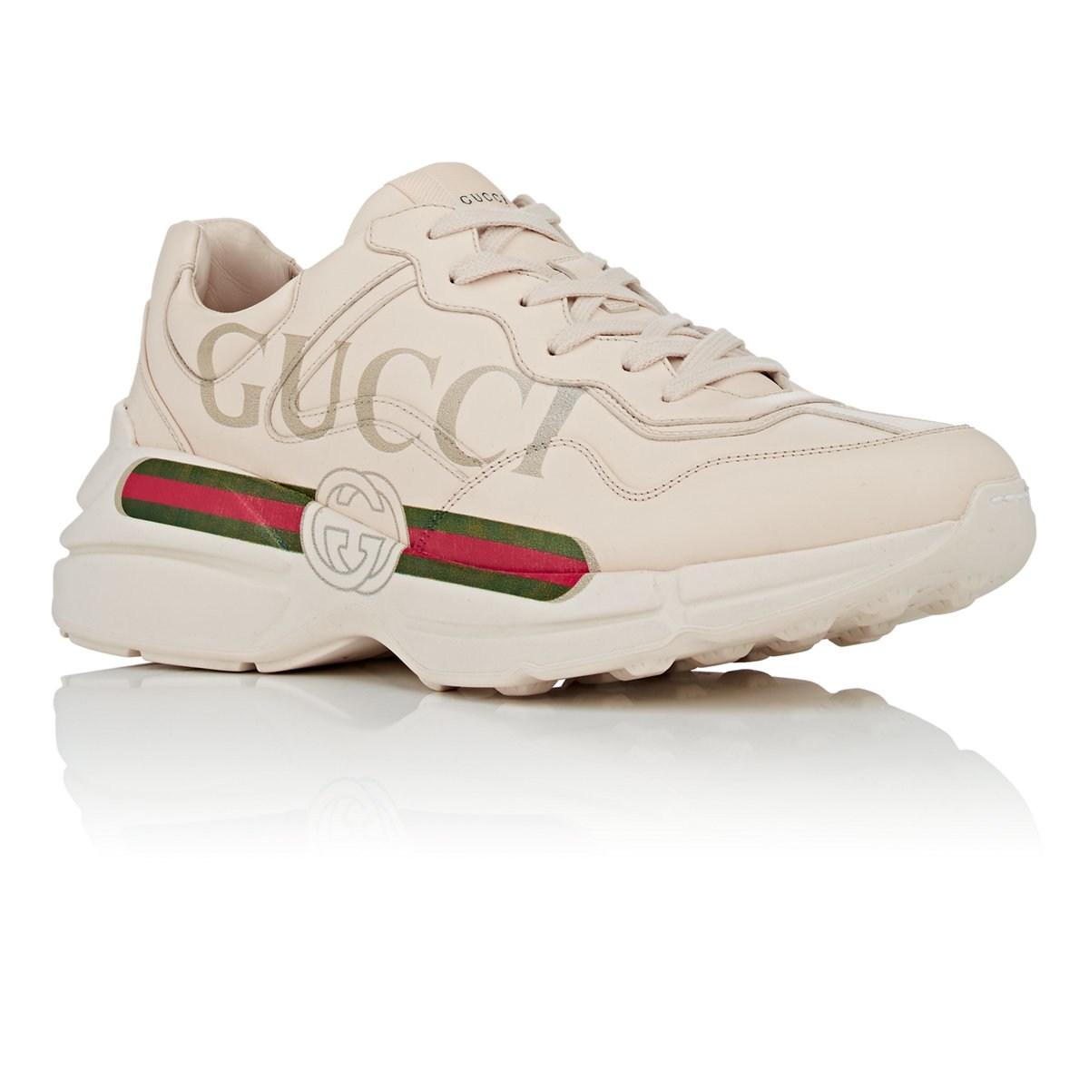 Gucci Rhyton Leather Sneakers in Ivory (White) - Lyst