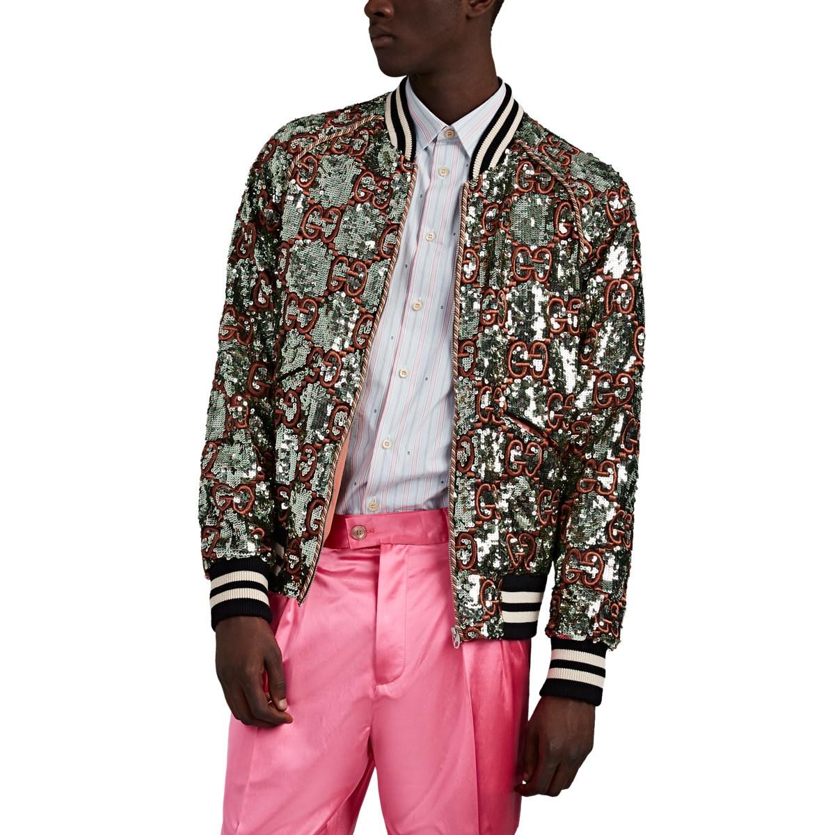gucci silver bomber jacket