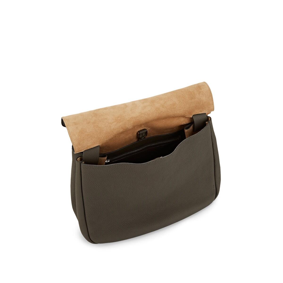 The Row Small Leather Mail Bag in Grey (Gray) Lyst