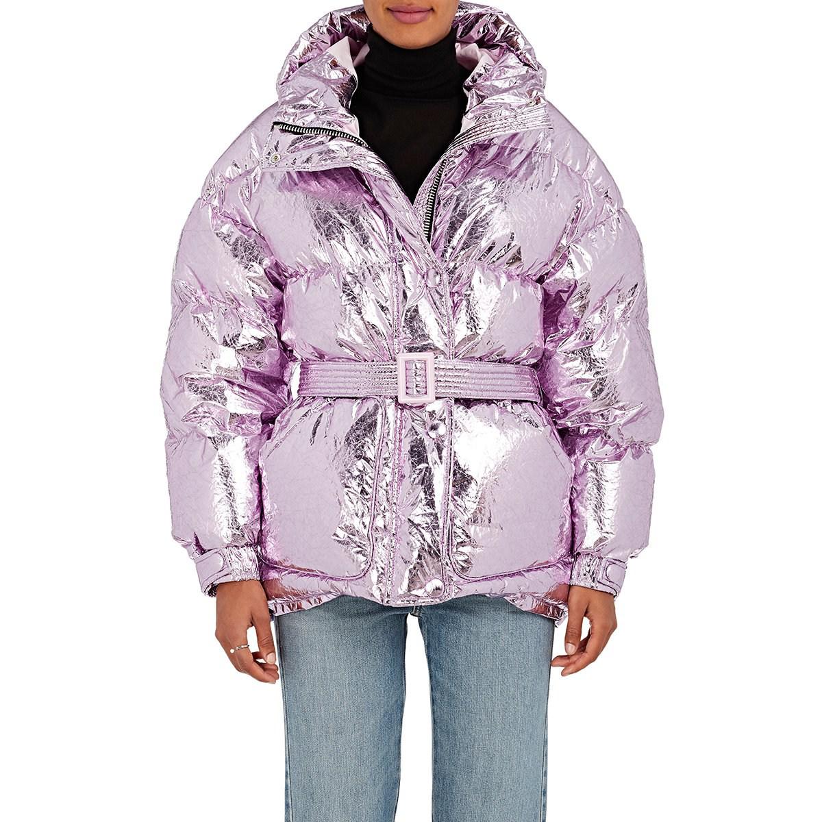 light purple puffer coat