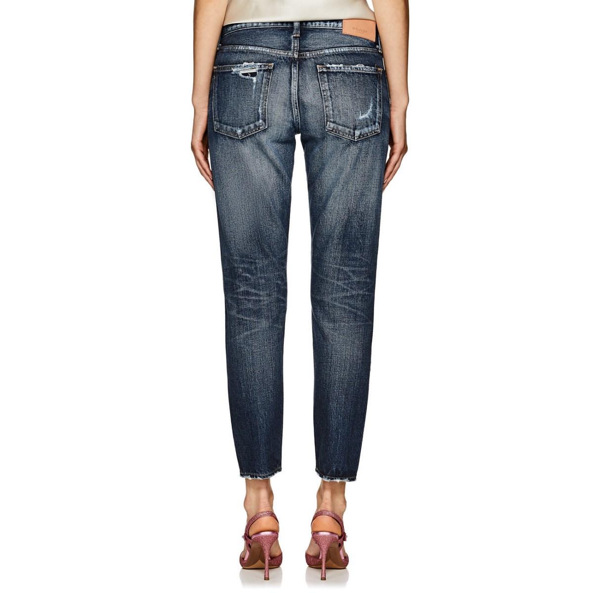Moussy Denim Nelson Distressed Tapered Jeans in Blue - Lyst