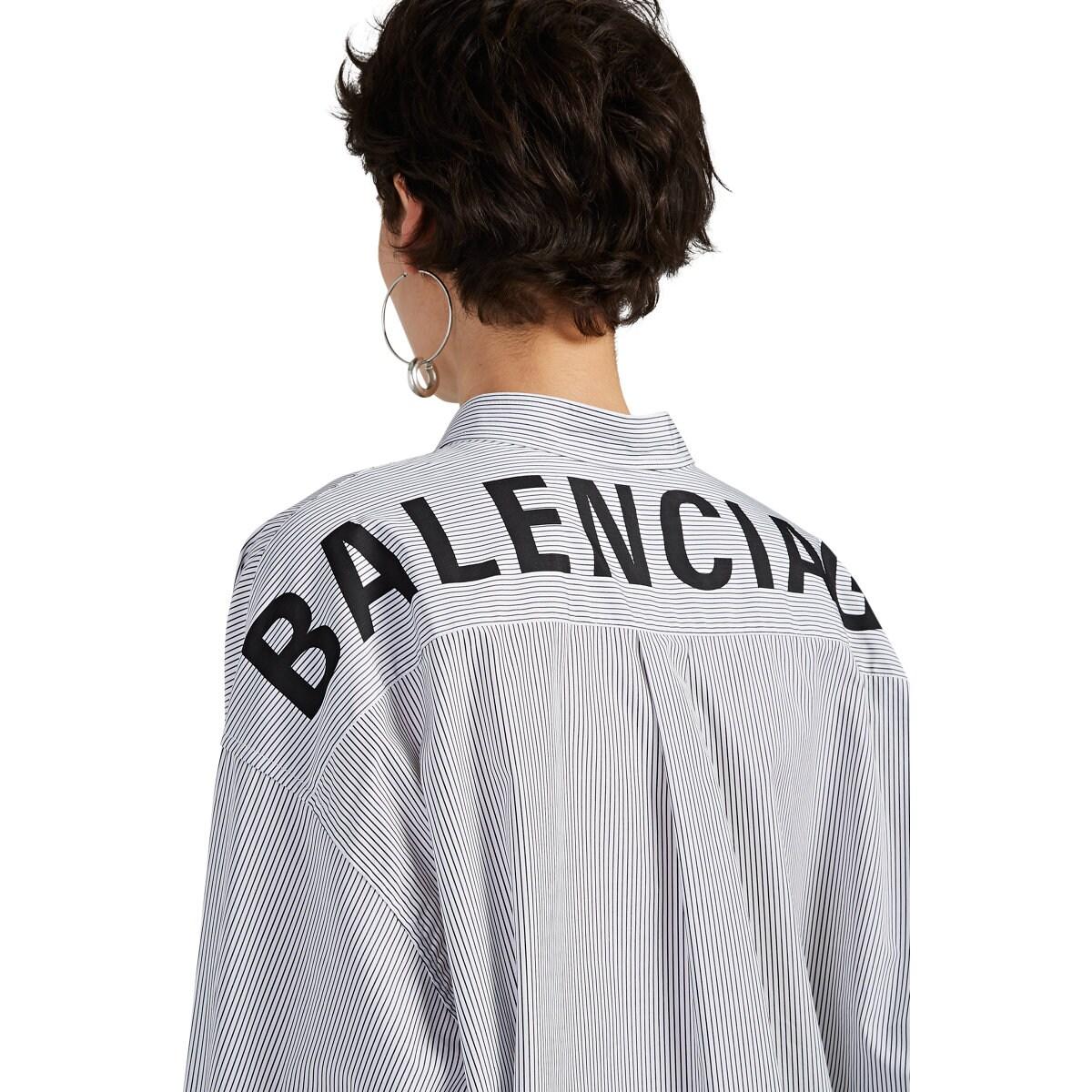 balenciaga striped shirt womens
