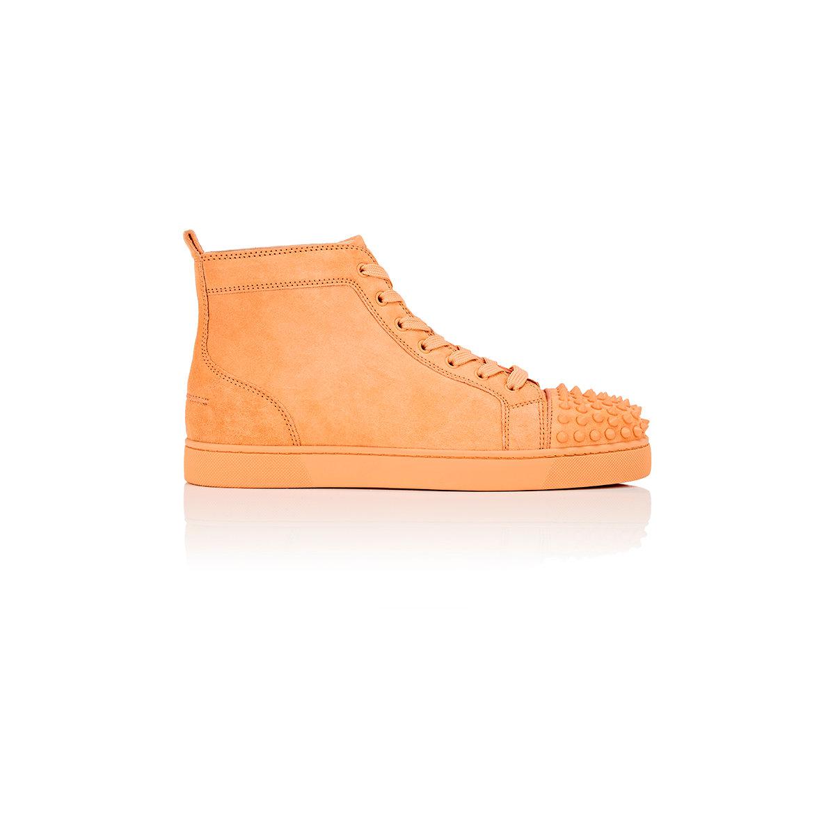 lou spikes flat suede