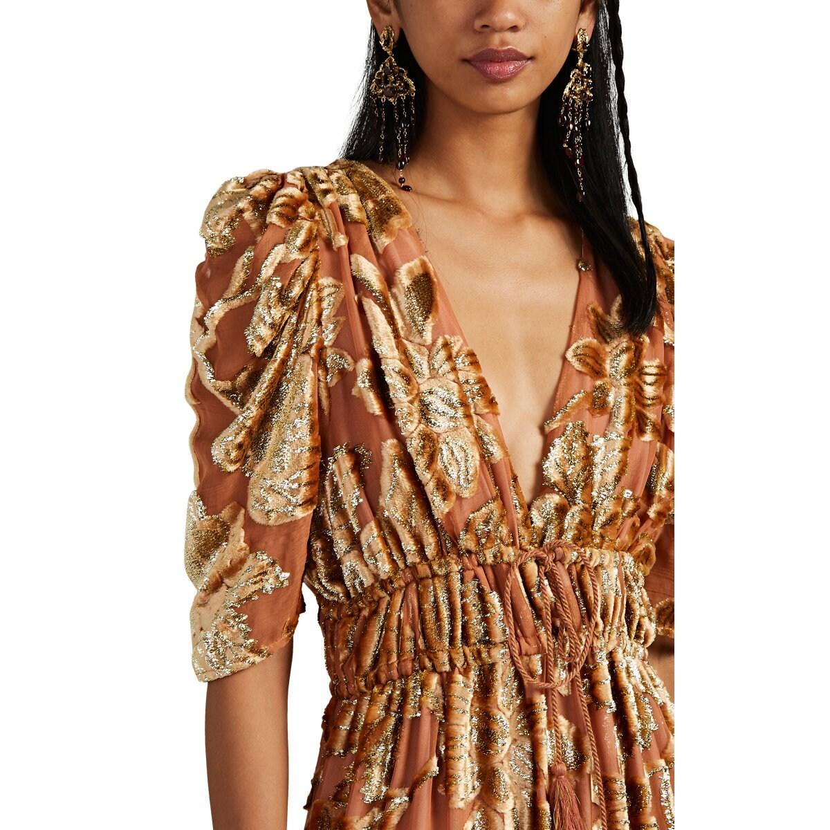 Ulla Johnson Velvet Loretta Floral DevorÃ© Midi-dress in Pink - Lyst