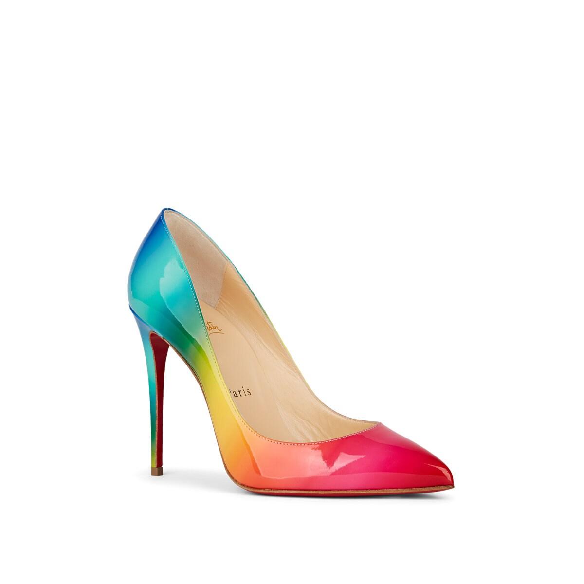 Christian Louboutin Pigalle Follies 100 Rainbow Patent Leather Pumps - Lyst