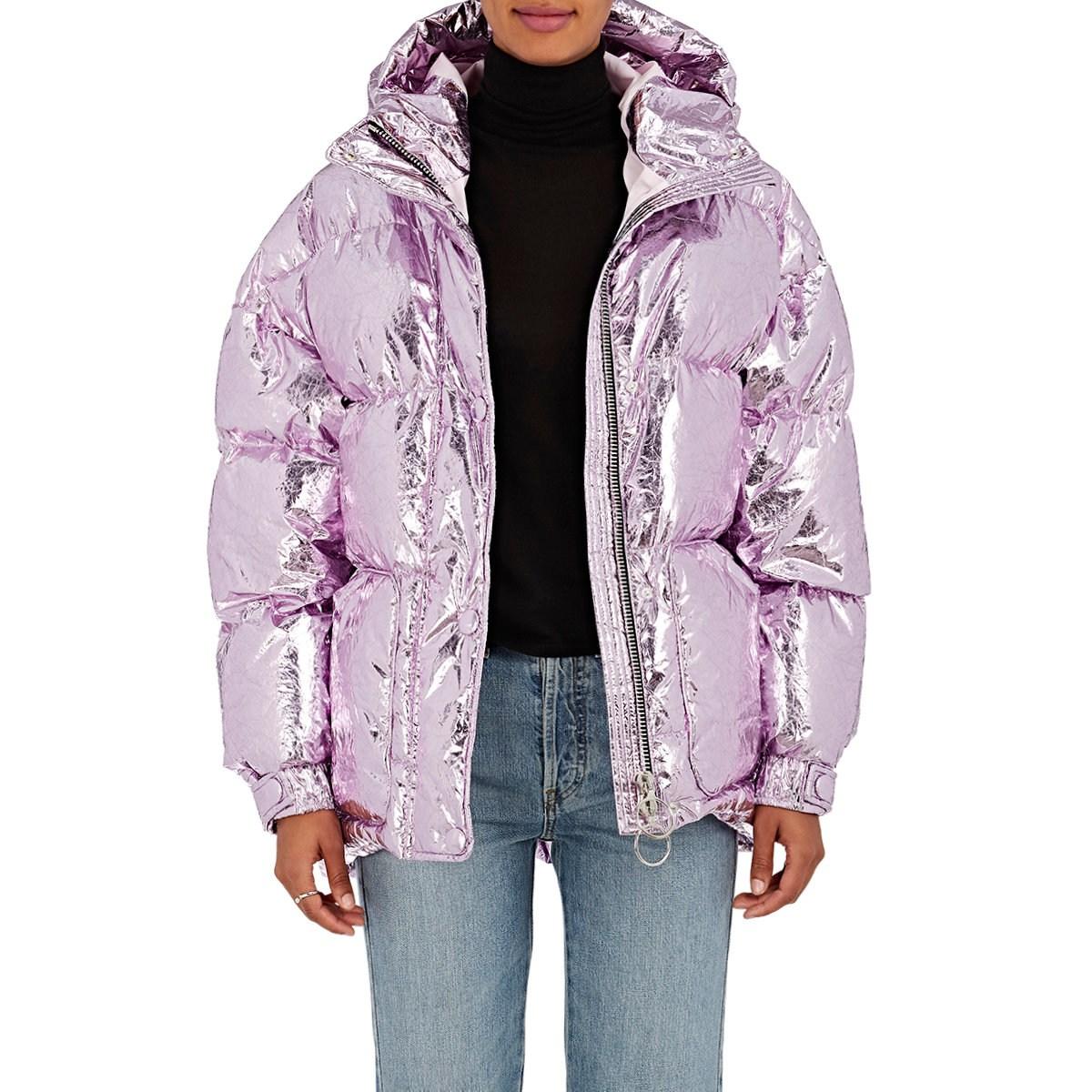 light purple puffer coat