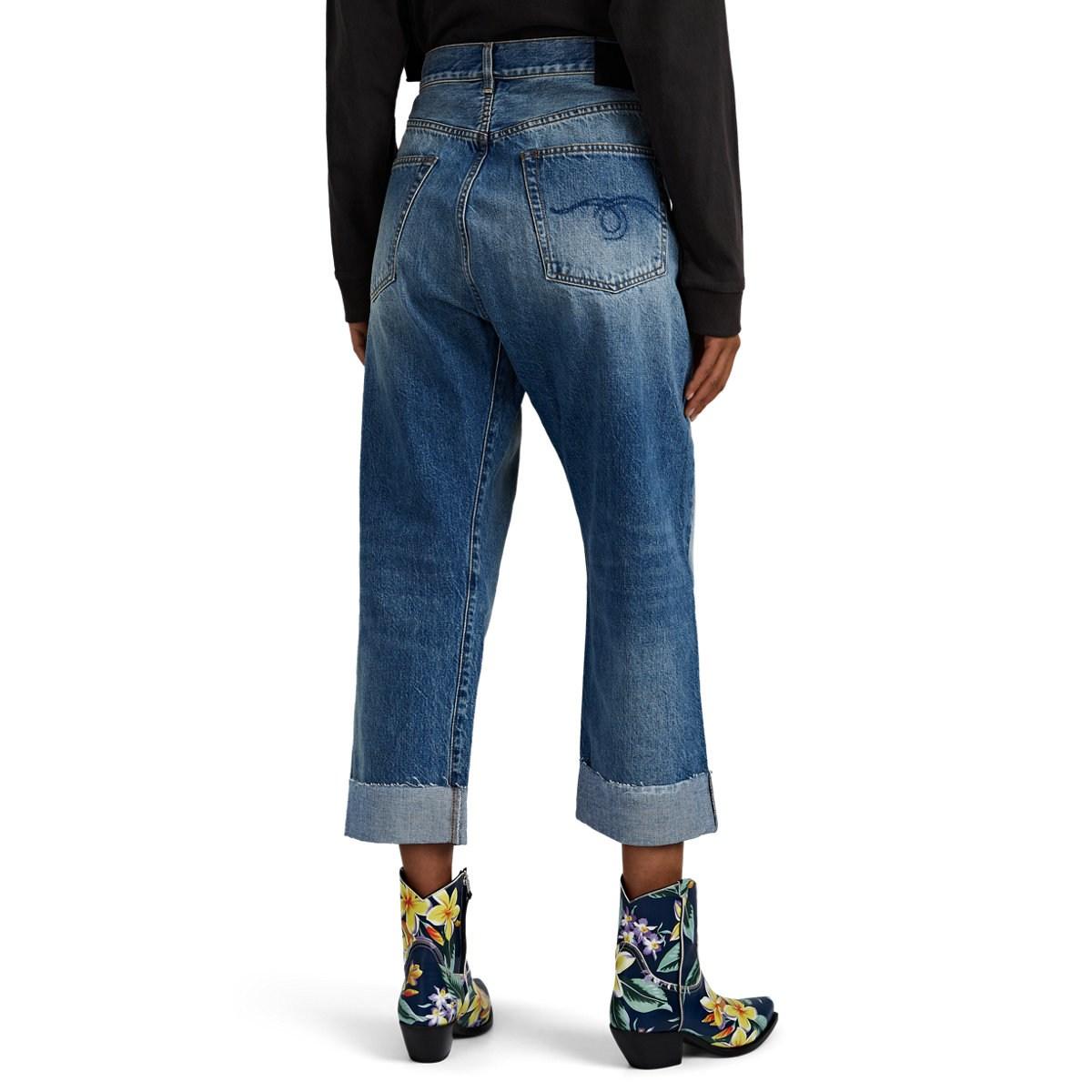 R13 Denim Crossover Crop Jeans in Blue Lyst