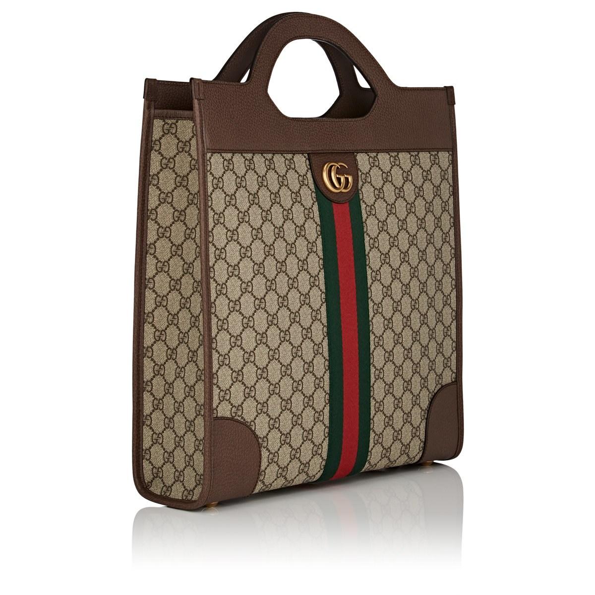 Gucci Canvas GG Supreme Tote Bag in Brown for Men - Lyst