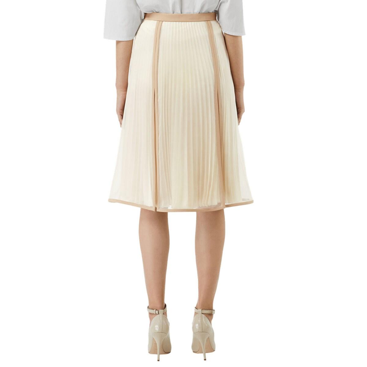 Burberry Silk Organza Layered Skirt in White - Lyst