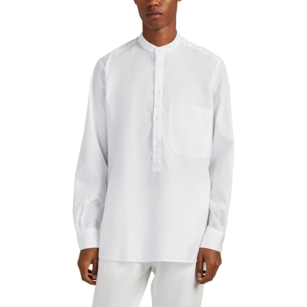 Barena Cotton Oversized Popover Shirt in White for Men Lyst