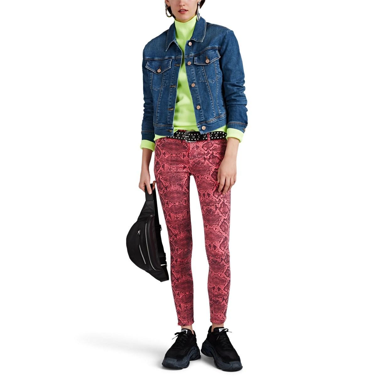 J Brand Denim 620 Snakeskinprint Midrise Skinny Jeans in Pink Lyst