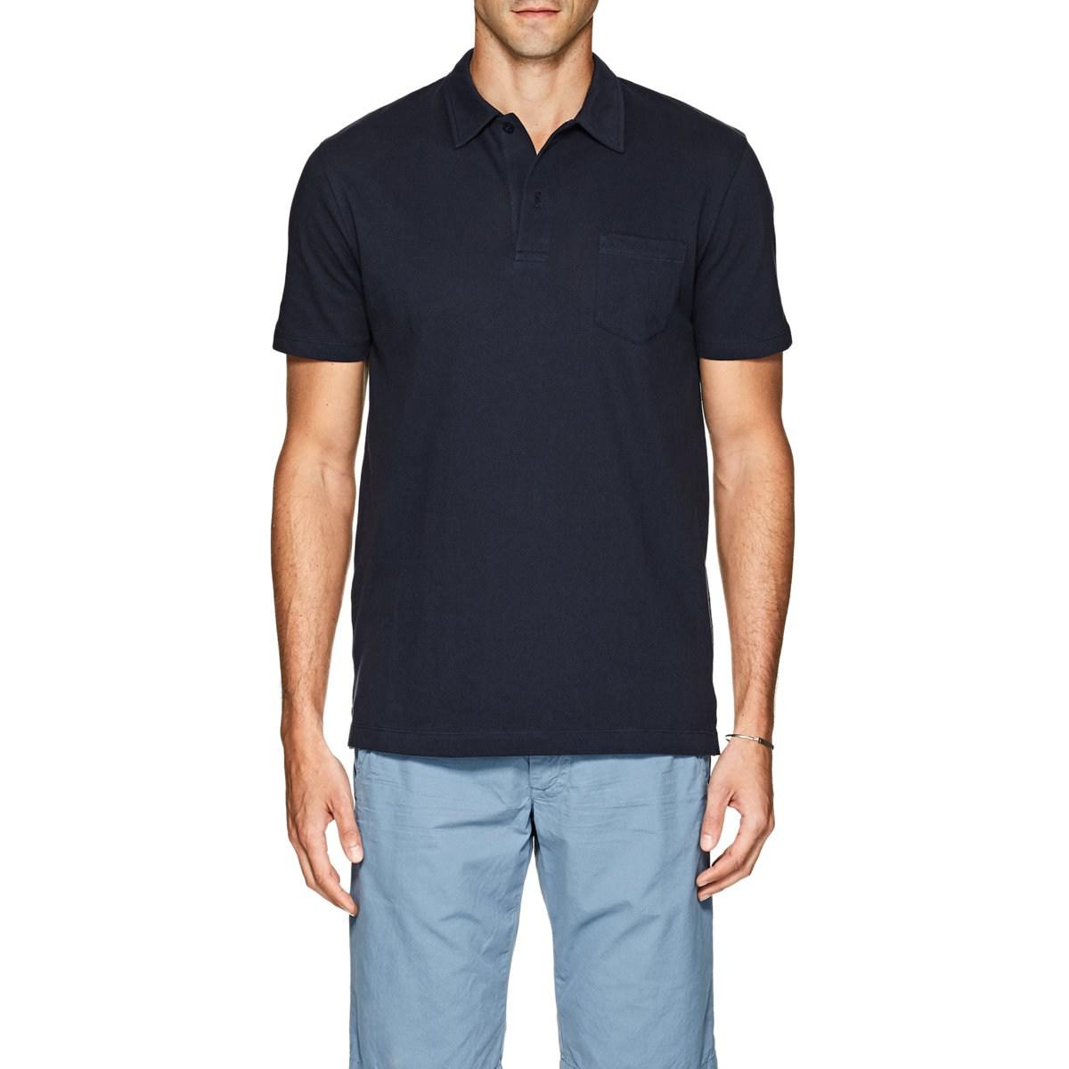 Sunspel Riviera Cotton Polo Shirt in Navy (Blue) for Men - Lyst