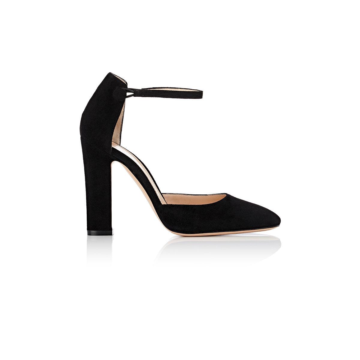 black suede mary jane pumps