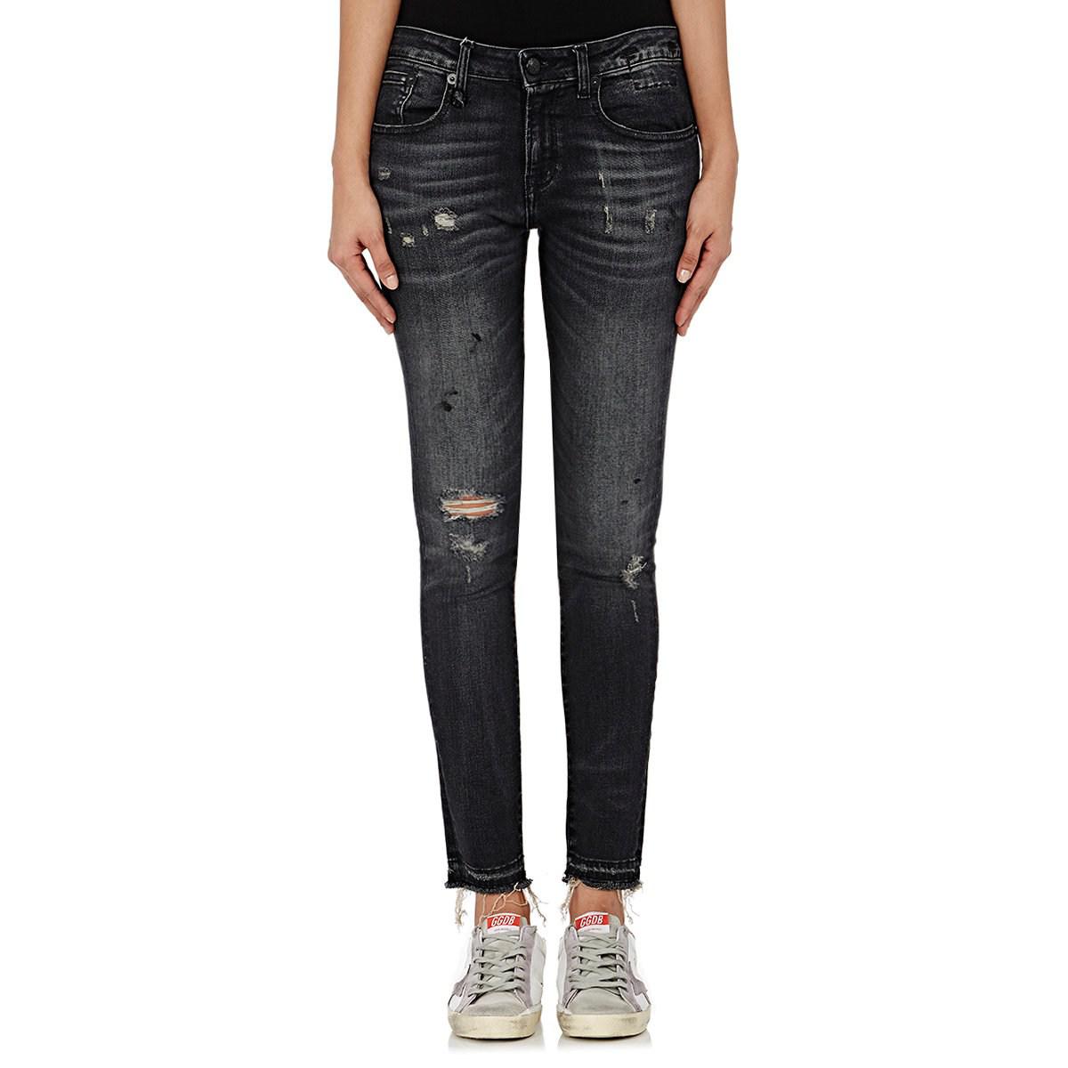 R13 Denim Alison Skinny Distressed Jeans in Black Lyst