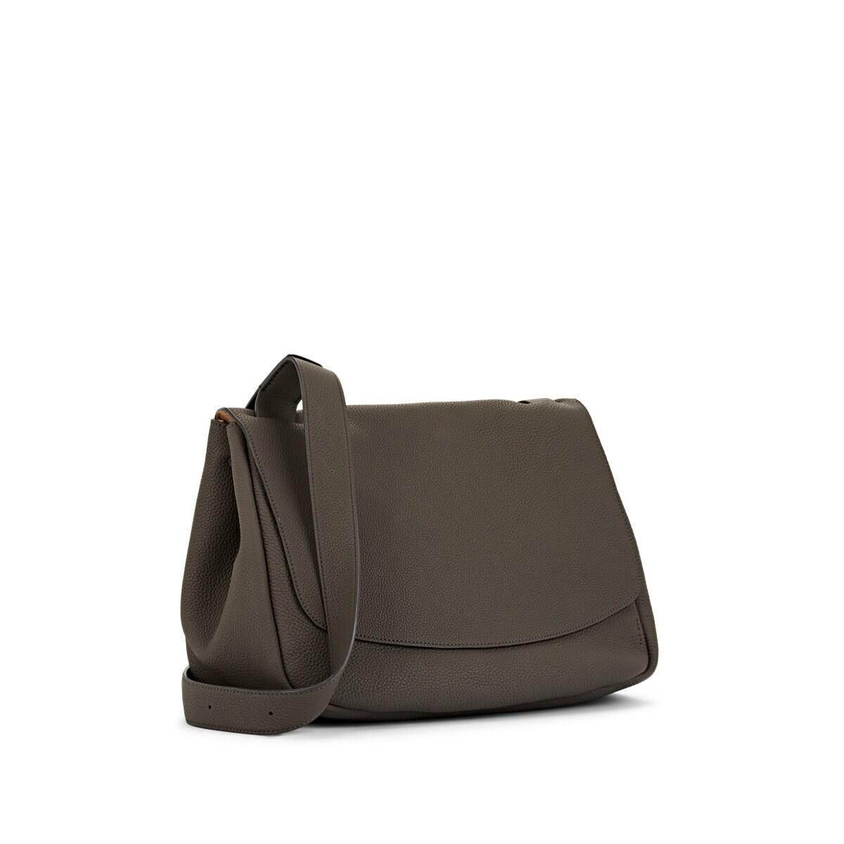 The Row Small Leather Mail Bag in Grey (Gray) - Lyst