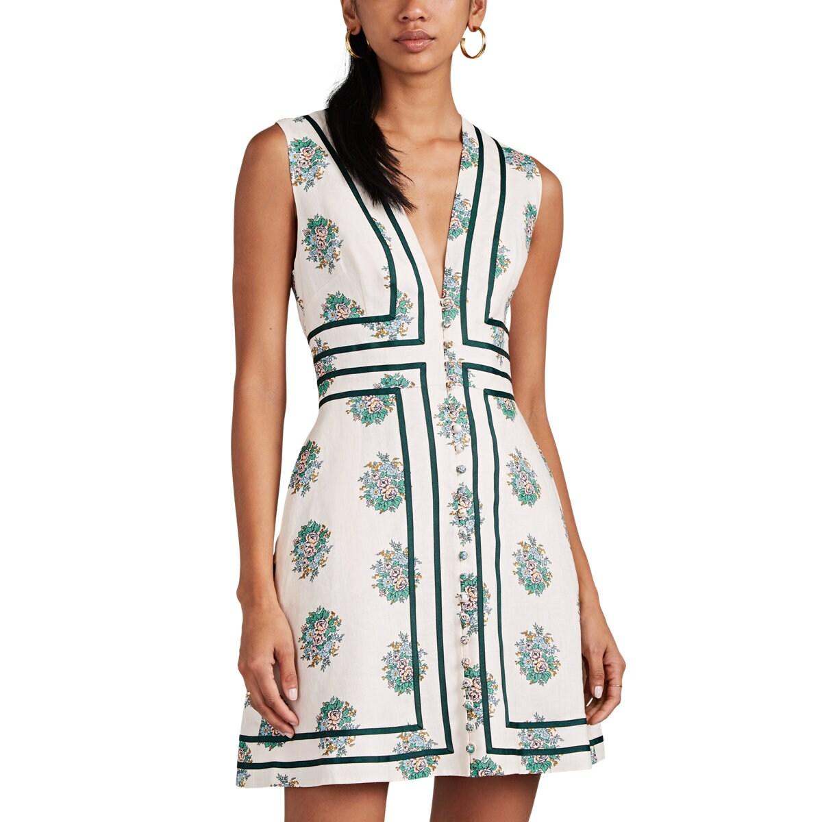 Zimmermann Verity Floral Linen Sheath Dress Size 1 - Lyst