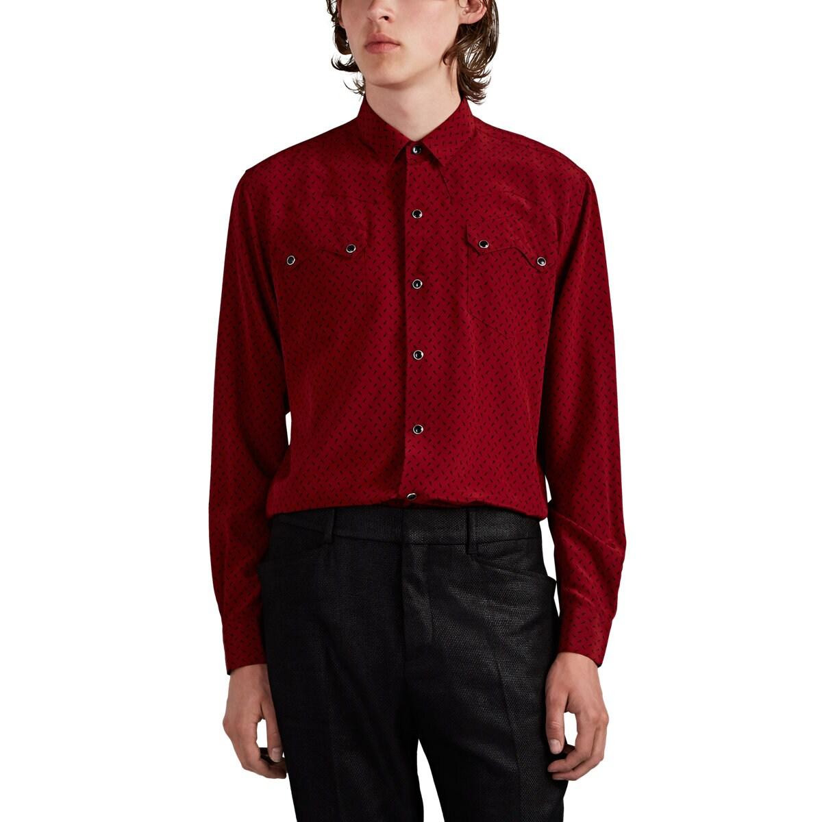 saint laurent silk shirt men's