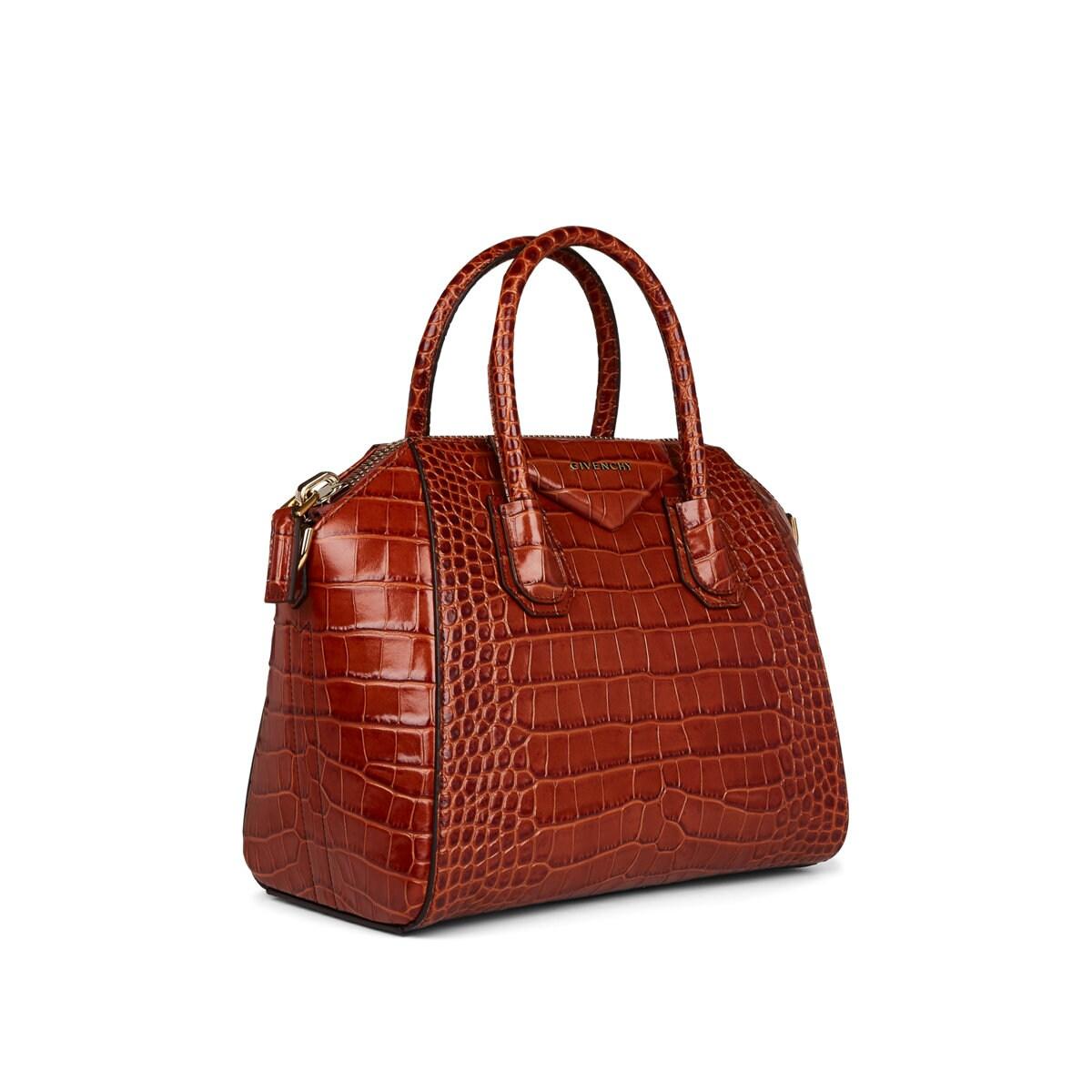 Givenchy Antigona Small Crocodile-stamped Leather Duffel Bag in Cognac (Red) - Lyst