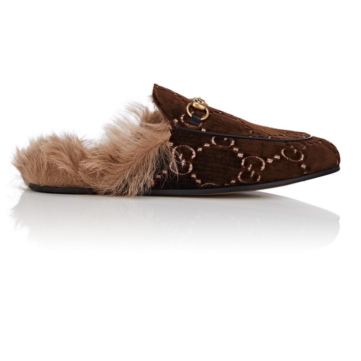 gucci velvet princetown slippers