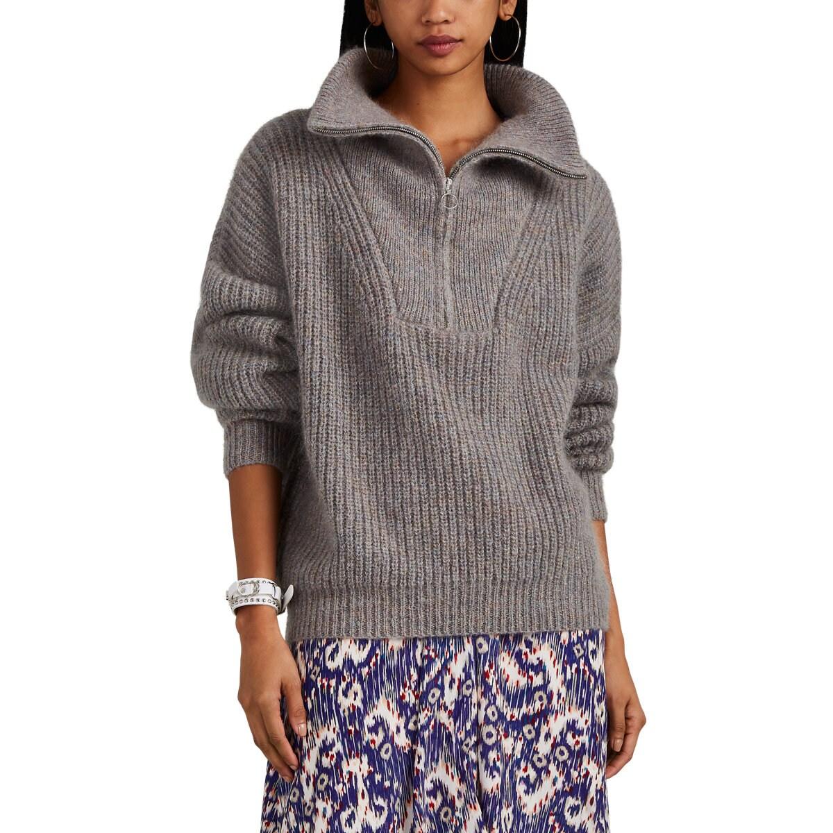 Étoile Isabel Marant Myclan Rib-knit Wool Half-zip Sweater in Light ...