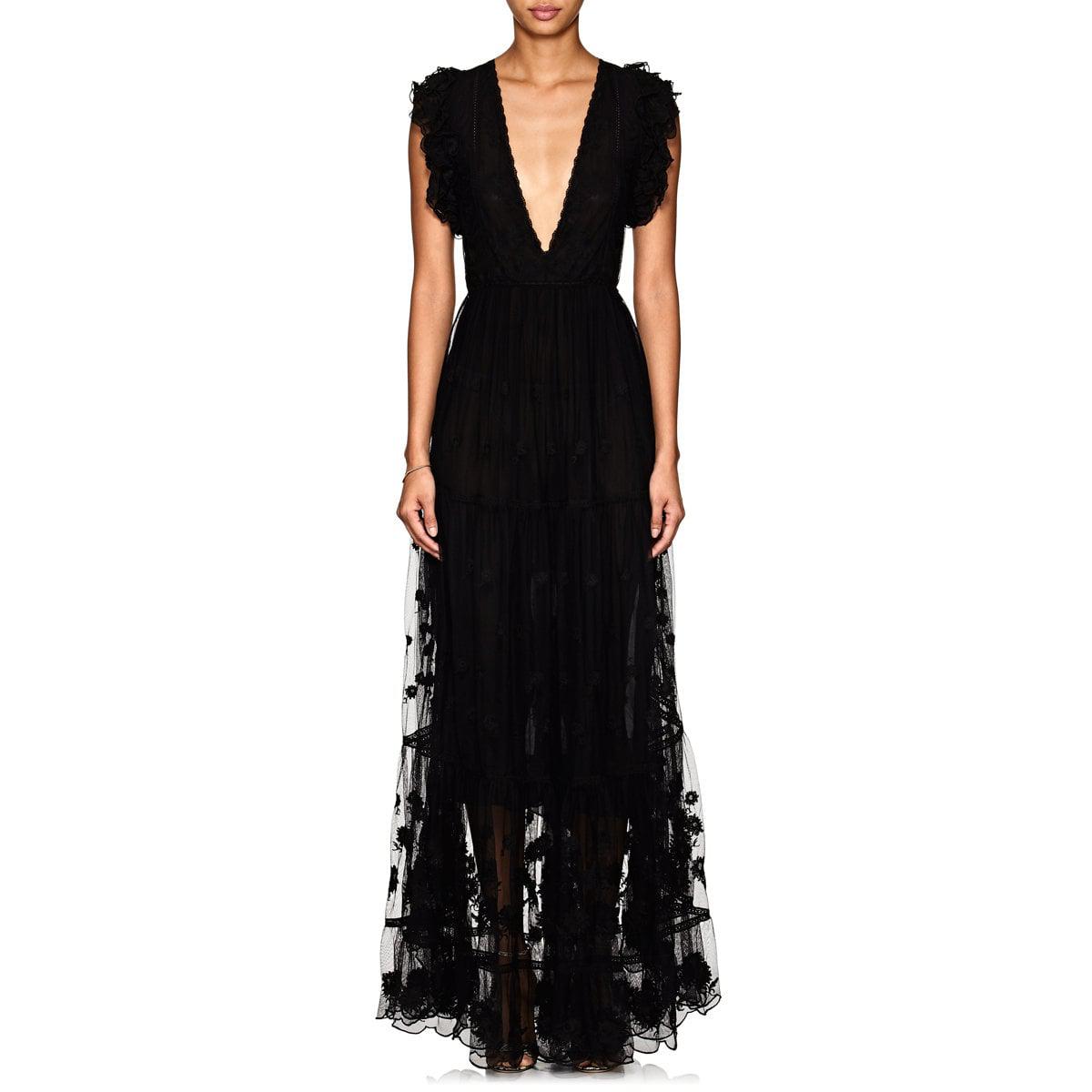 ulla johnson fifi embroidered tulle maxi dress