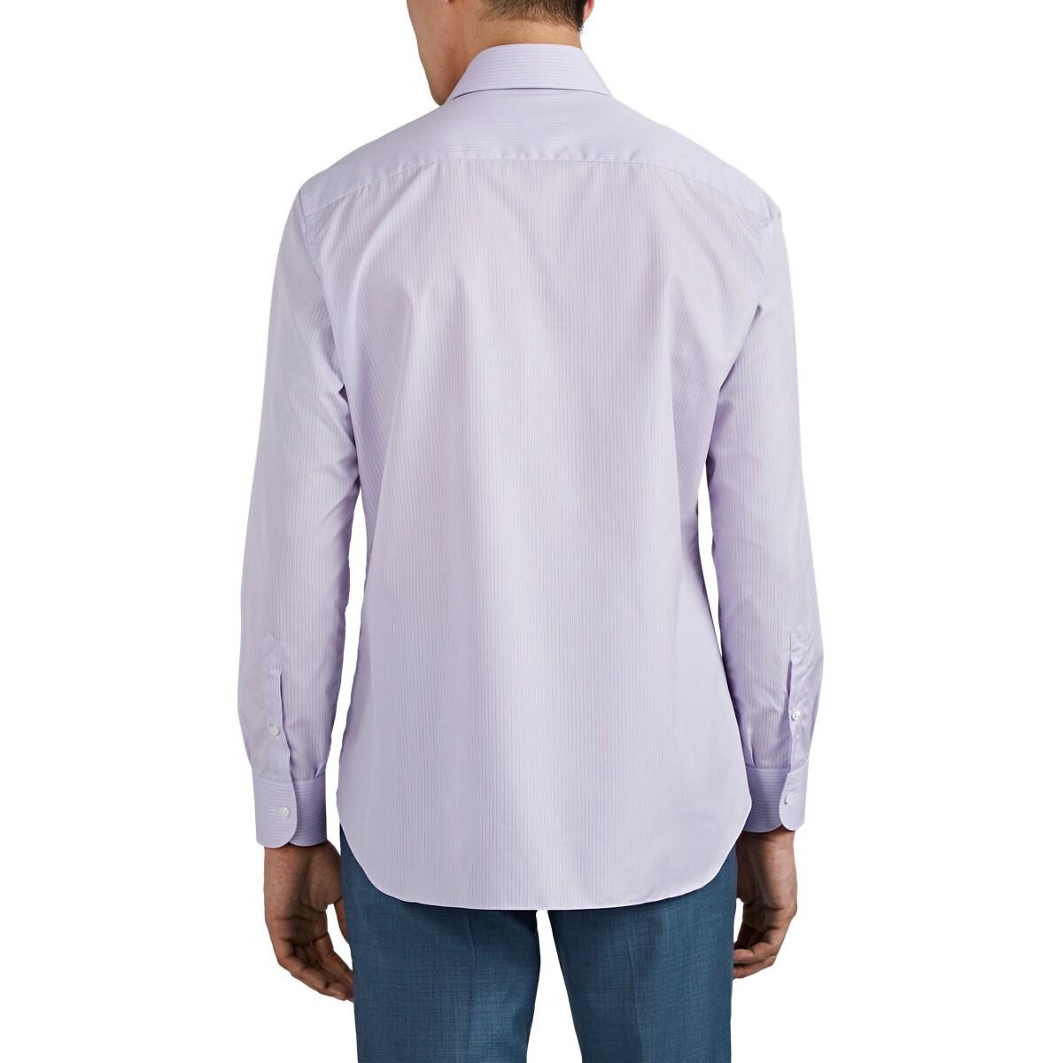Brioni Pinstriped Cotton Poplin Dress Shirt in lt. Purple (Purple) for ...