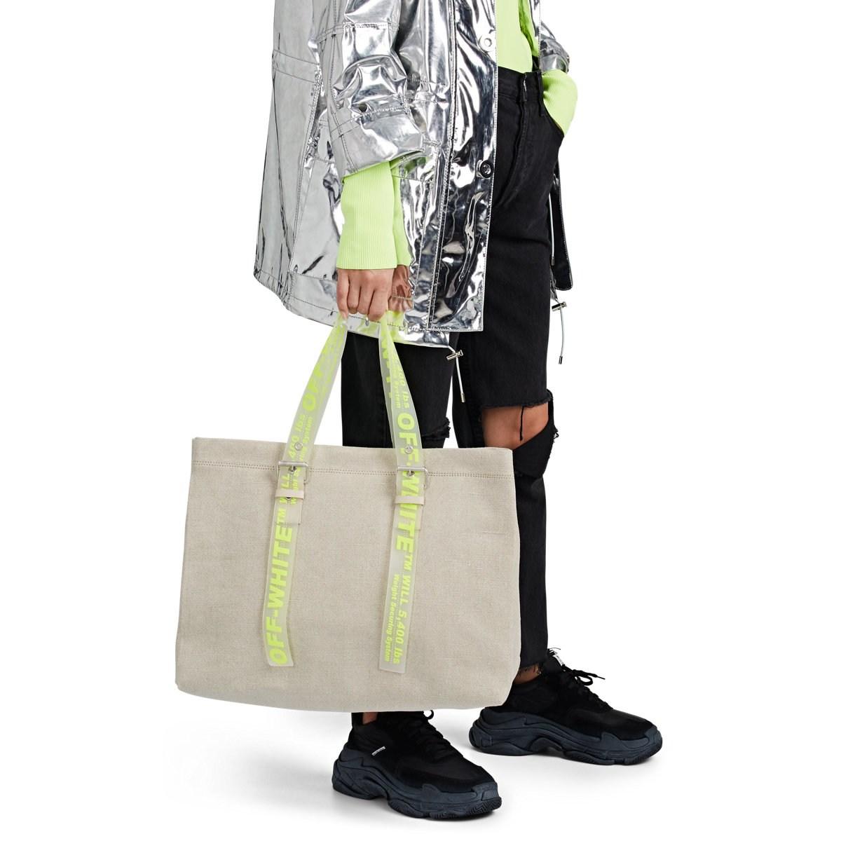 Off-White c/o Virgil Abloh Canvas Tote Bag in Natural - Lyst