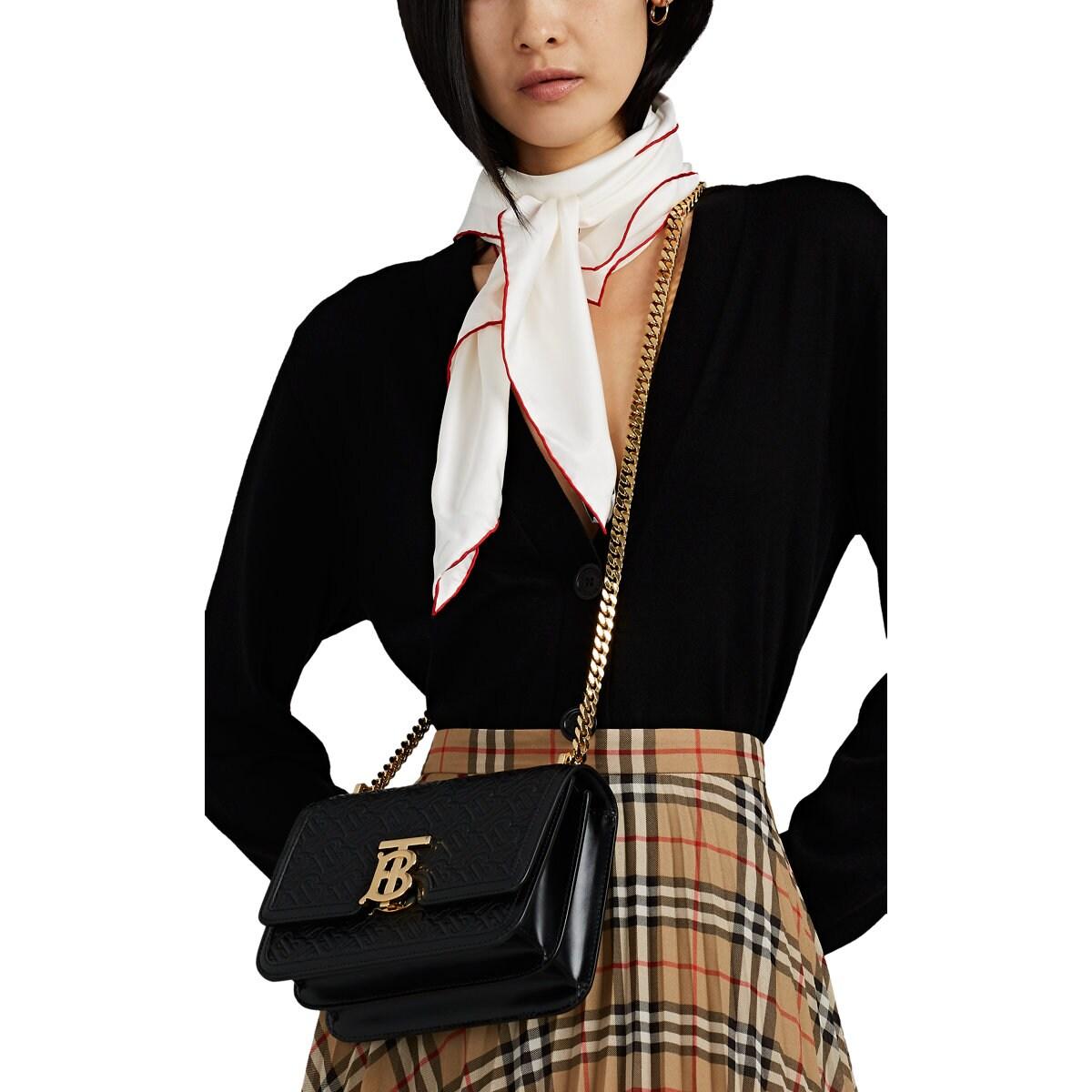 Burberry Tb Small Leather Chain Shoulder Bag in Black Lyst