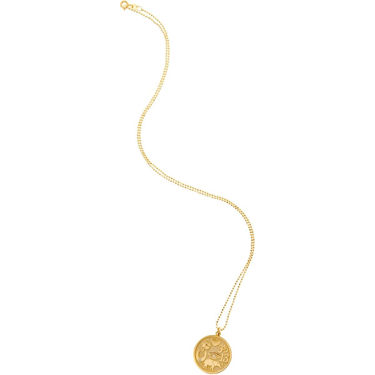 Jennifer Meyer Good Luck Charm Pendant Necklace in Gold