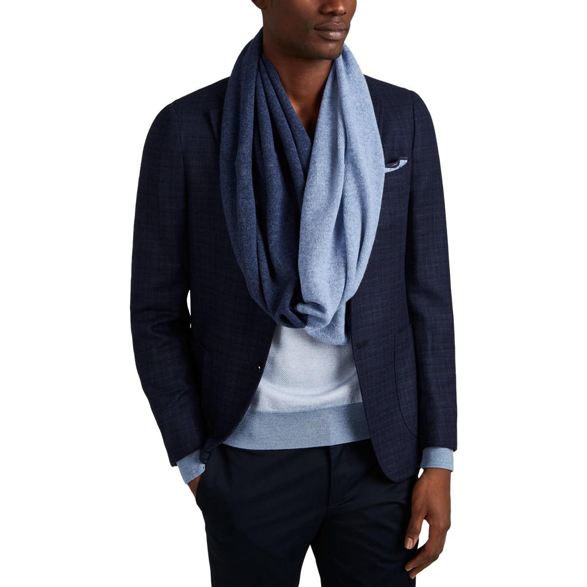 blue cashmere infinity scarf