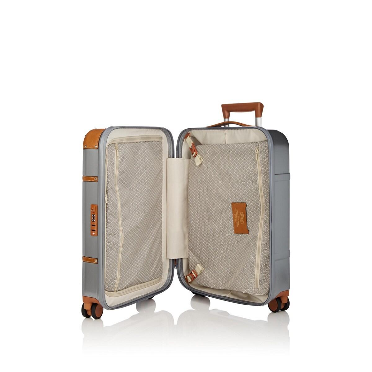 Bric's Leather Bellagio 21 Carryon Spinner Suitcase in Silver