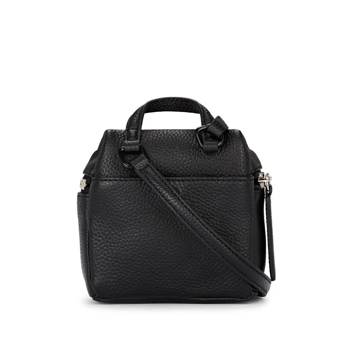 Kara Micro Leather Crossbody Bag in Black - Lyst