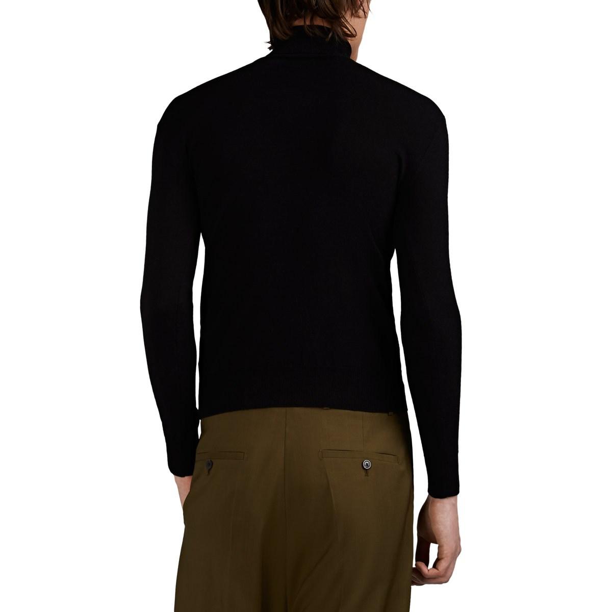 Raf Simons Logo Wool-blend Turtleneck Sweater in Black for Men - Lyst