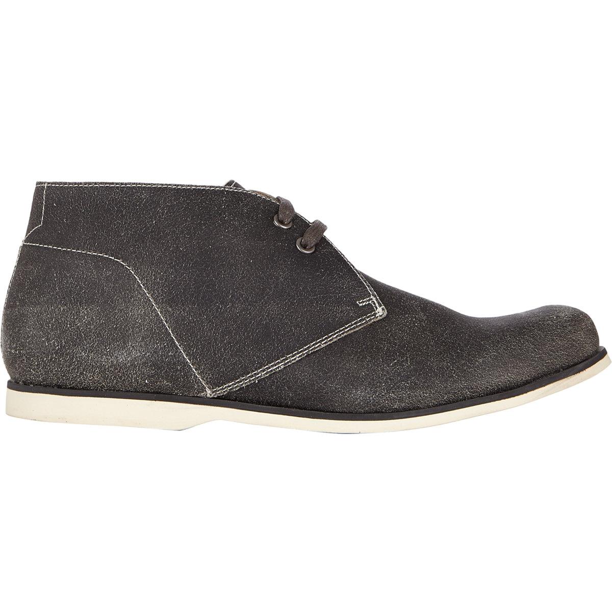 John Varvatos Leather Star Classic Chukka Boots in Black for Men Lyst