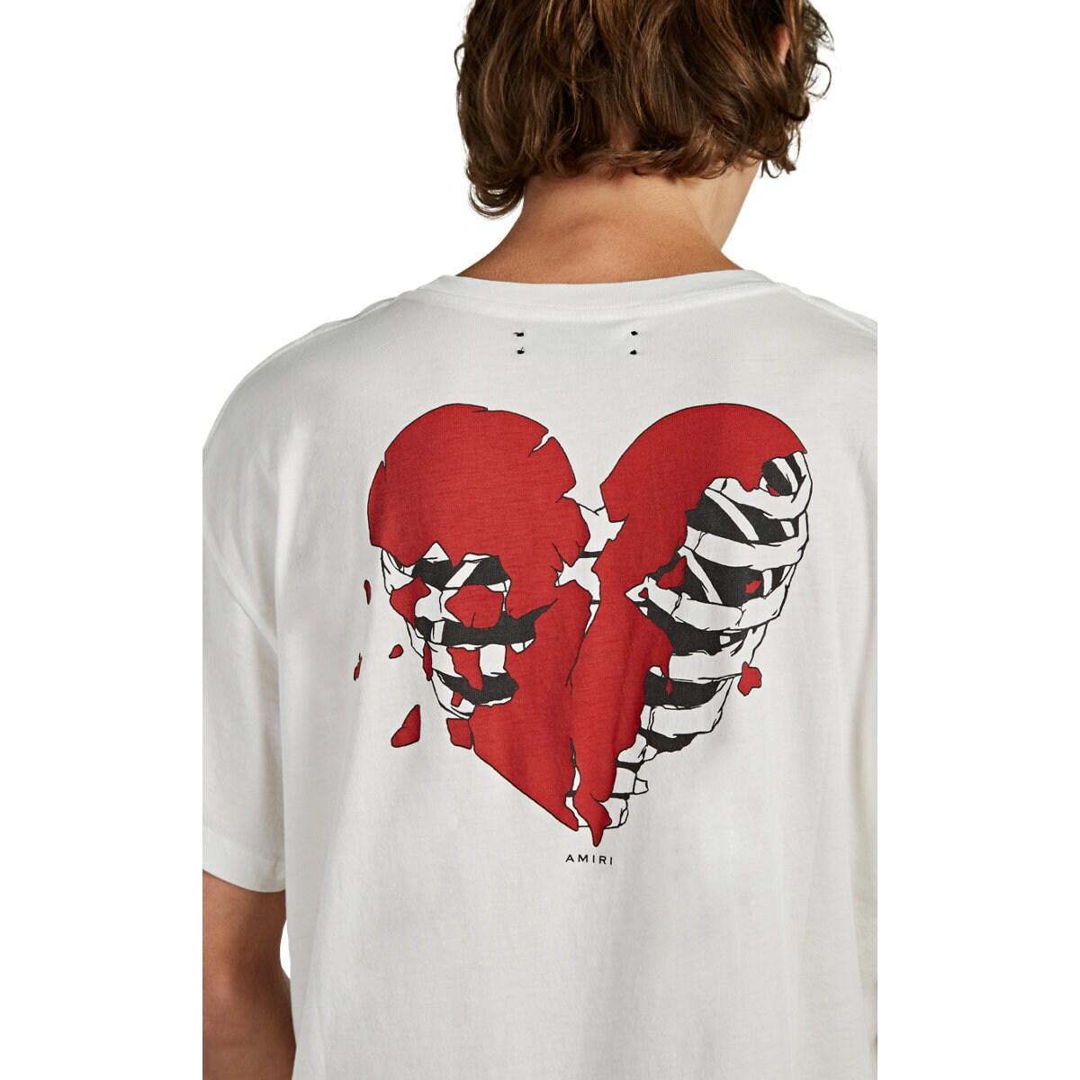 Amiri lovers Skeleton-heart Cotton T-shirt in White for Men - Lyst