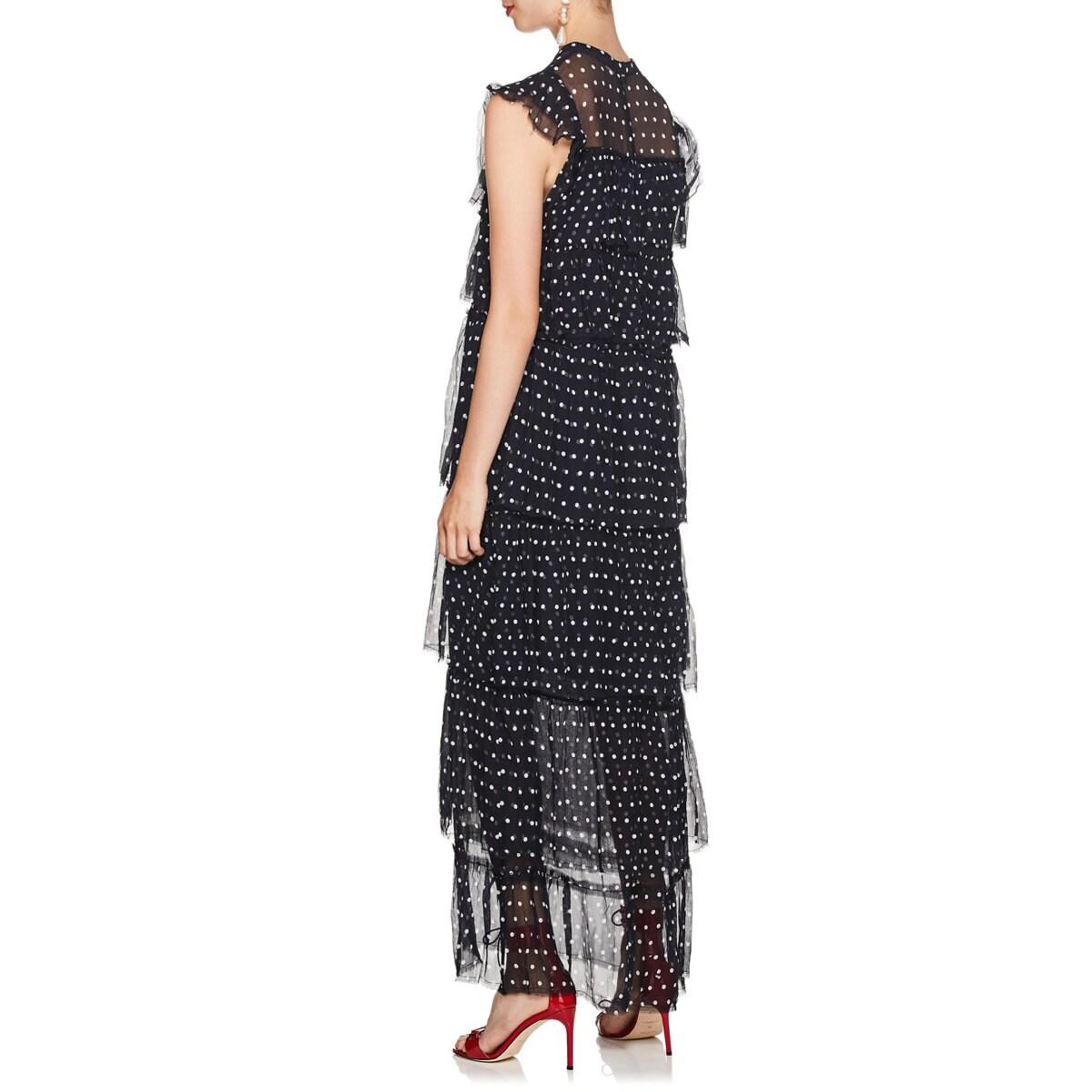 blue polka dot maxi dress