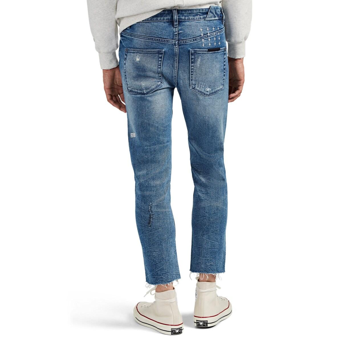 Ksubi Denim Chitch Chop Distressed Slim Jeans in md. Blue (Blue) for