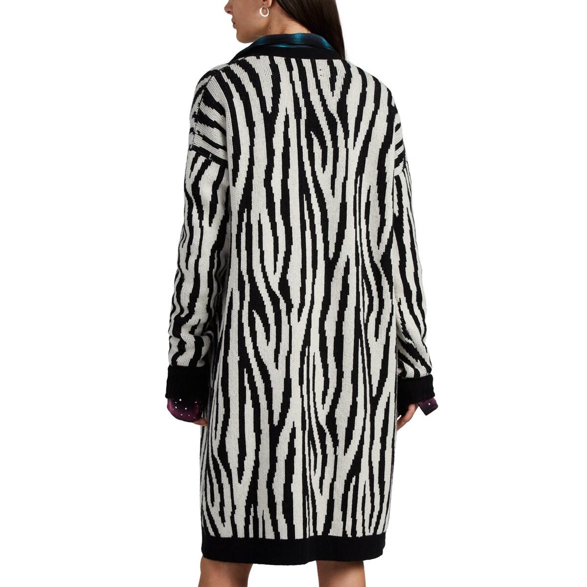 Amiri Zebra Jacquard Cashmere Cardigan in Black - Lyst