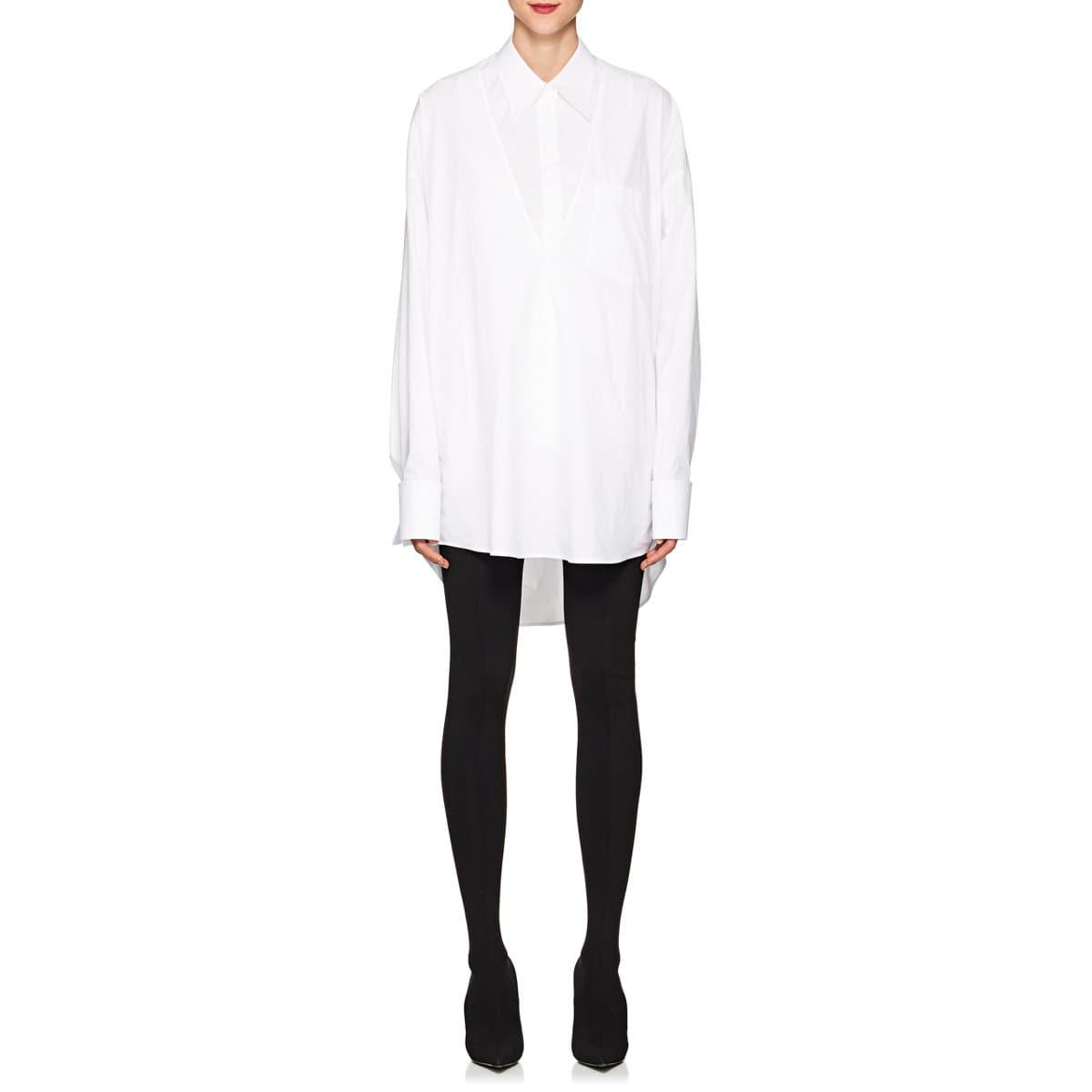 MM6 by Maison Martin Margiela Layered Cotton Poplin Blouse in White - Lyst
