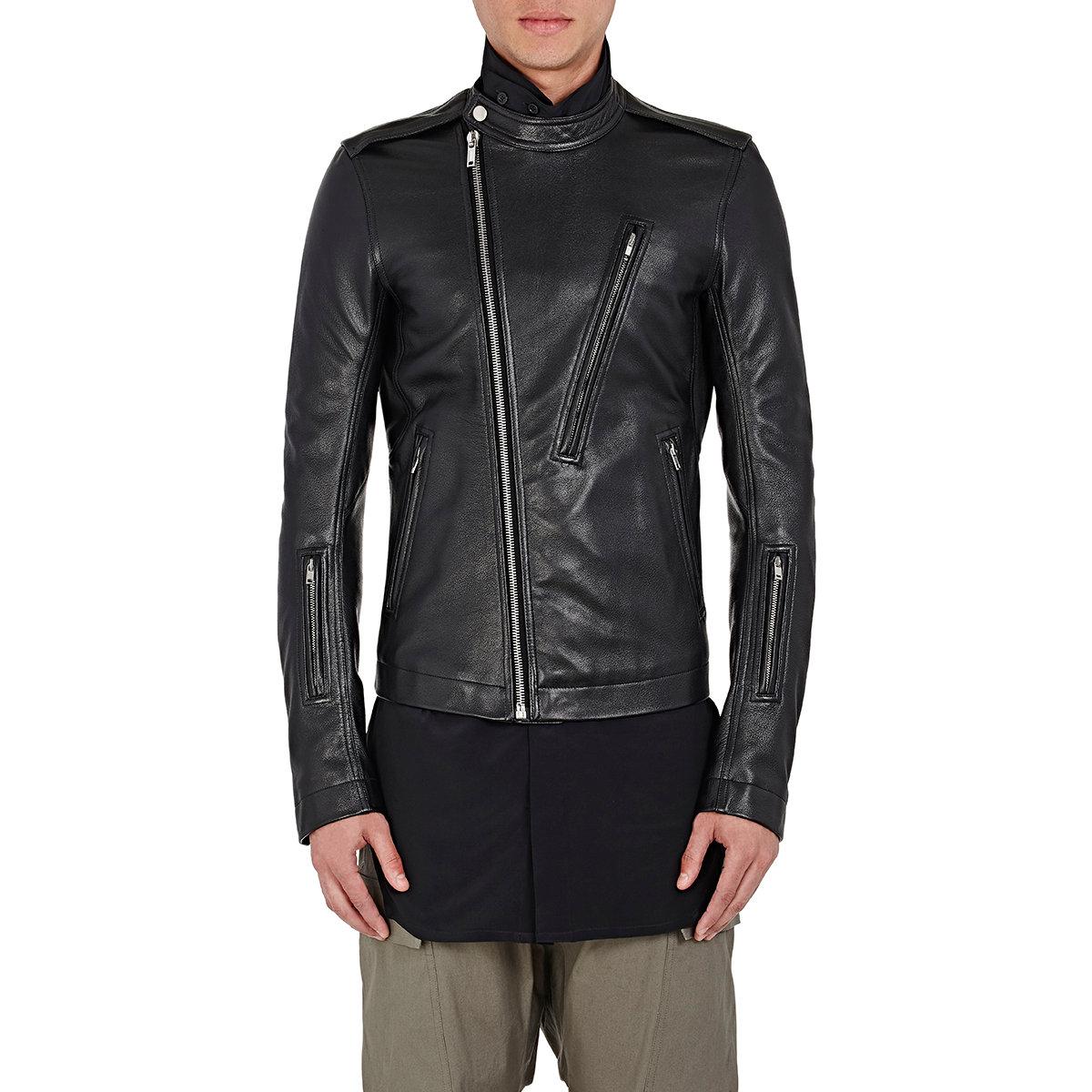 Rick Owens Cyclops Leather Biker Moto Jacket in Black for Men - Lyst