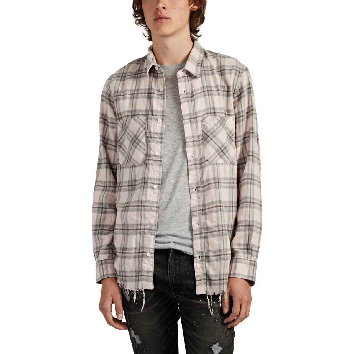 Amiri Plaid Cotton Flannel Shirt in Pink for Men - Lyst