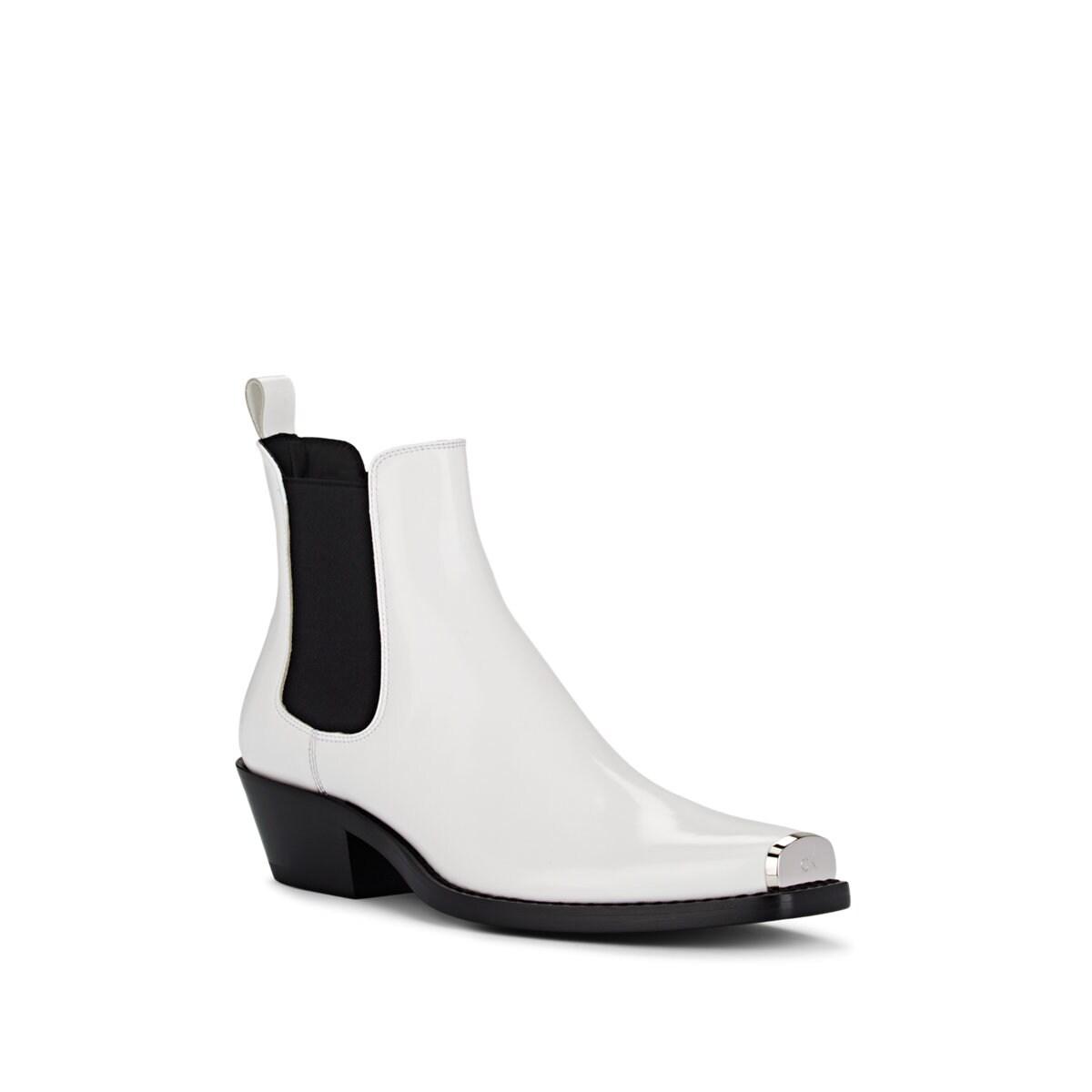 CALVIN KLEIN 205W39NYC Leather White Western Chris Chelsea Boots for Men - Lyst