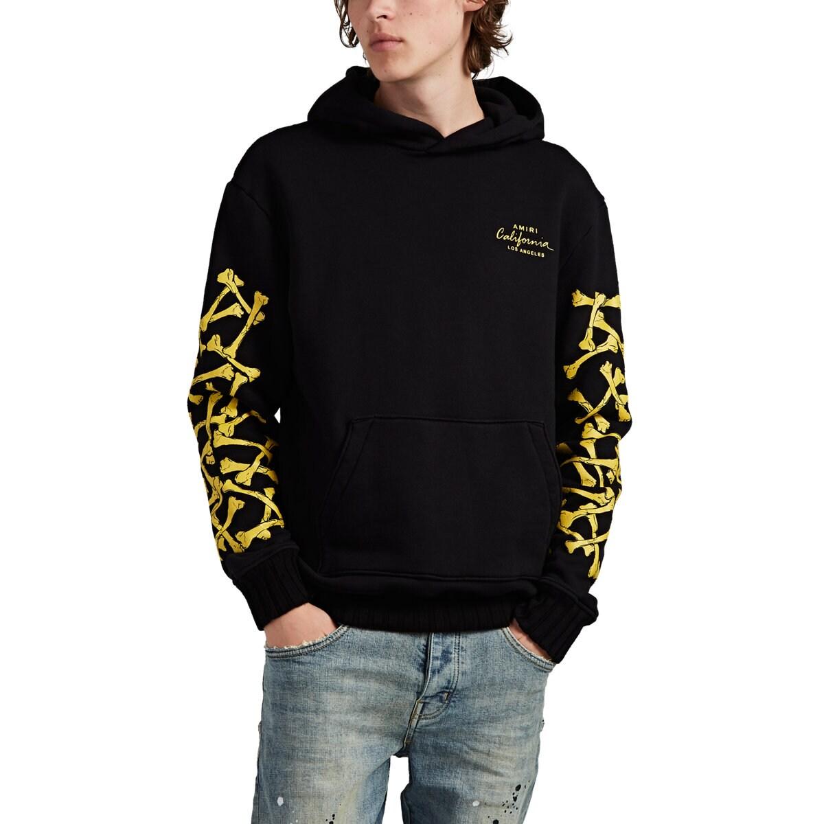Amiri Boneprint Cotton Oversized Hoodie in Yellow for Men Lyst