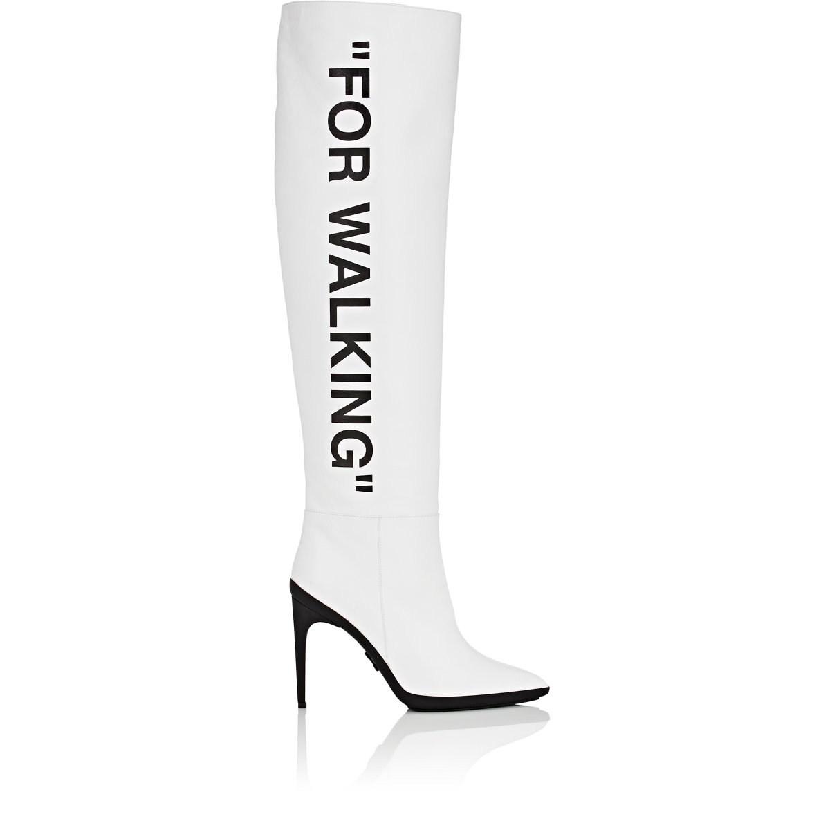 Off-White c/o Virgil Abloh Leather for Walking Over-the-knee Boots in ...