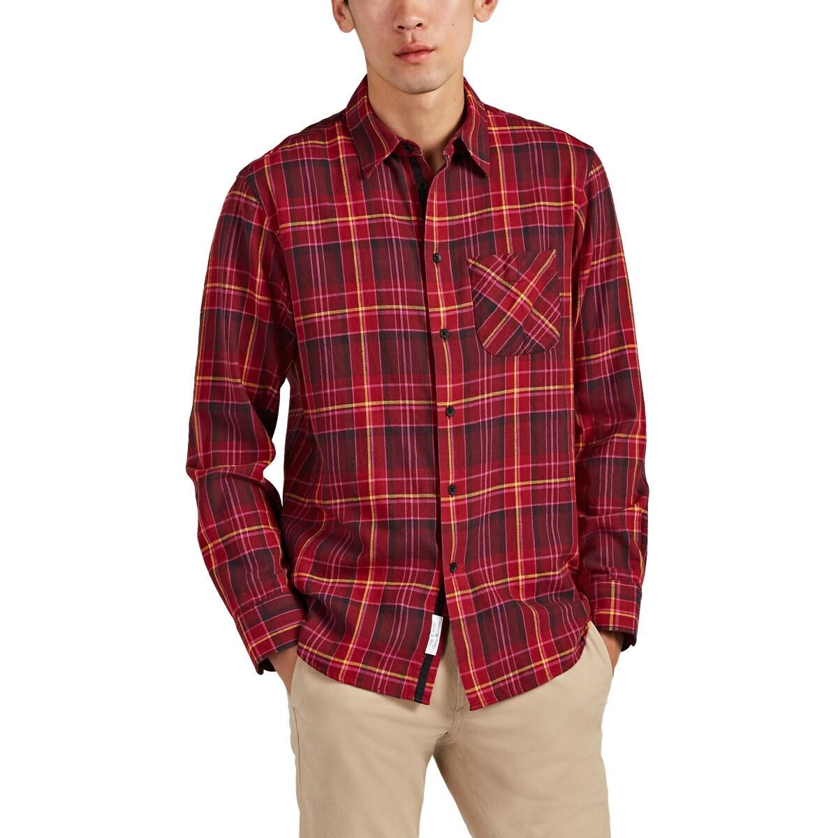 Rag & Bone Plaid Cotton Flannel Shirt in Red for Men - Lyst